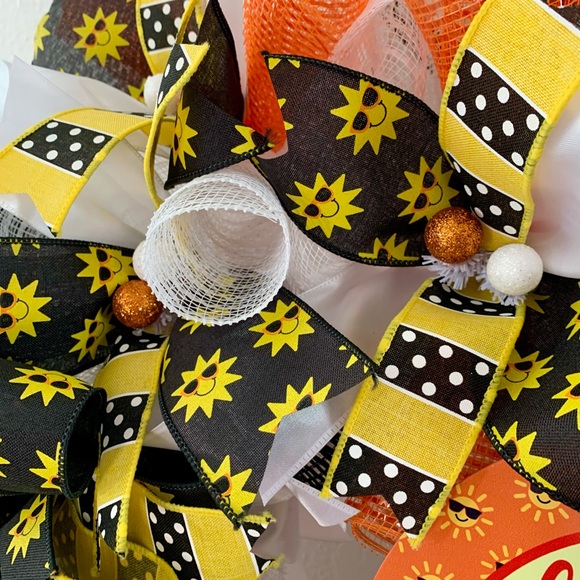 Deco mesh Summer sunshine wreath - Picture 5 of 8